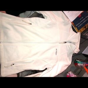 Columbia white fleece zip up women’s XS!